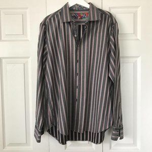 Robert Graham Striped Button Down Shirt XXL